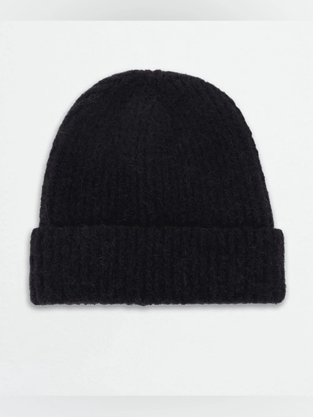 NWT Janessa Leone Piper Beanie Wool/Alpaca Blend Hat Black One Size